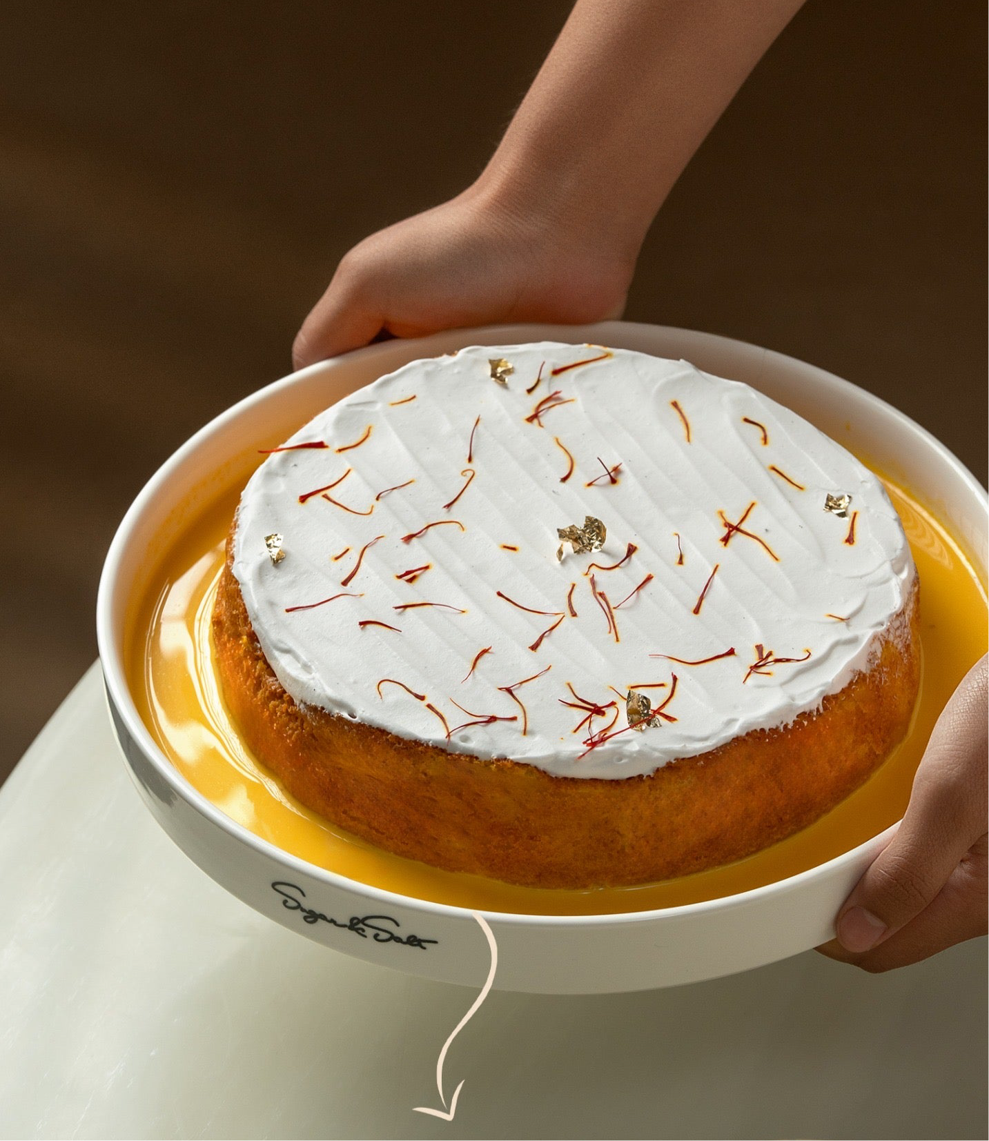 Saffron Milk Cake (BIG Circle)