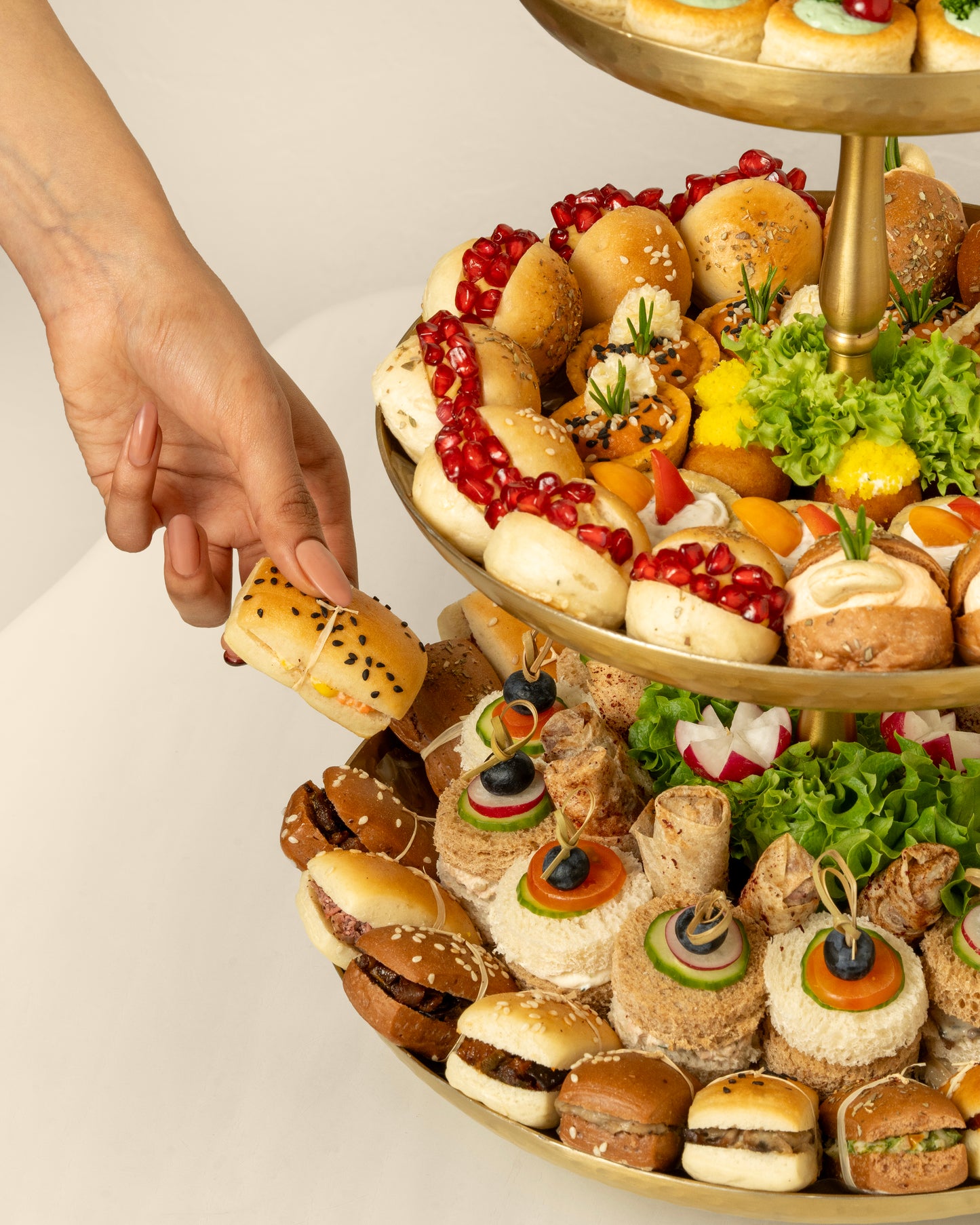 Gold Assorted Sandwich Stand