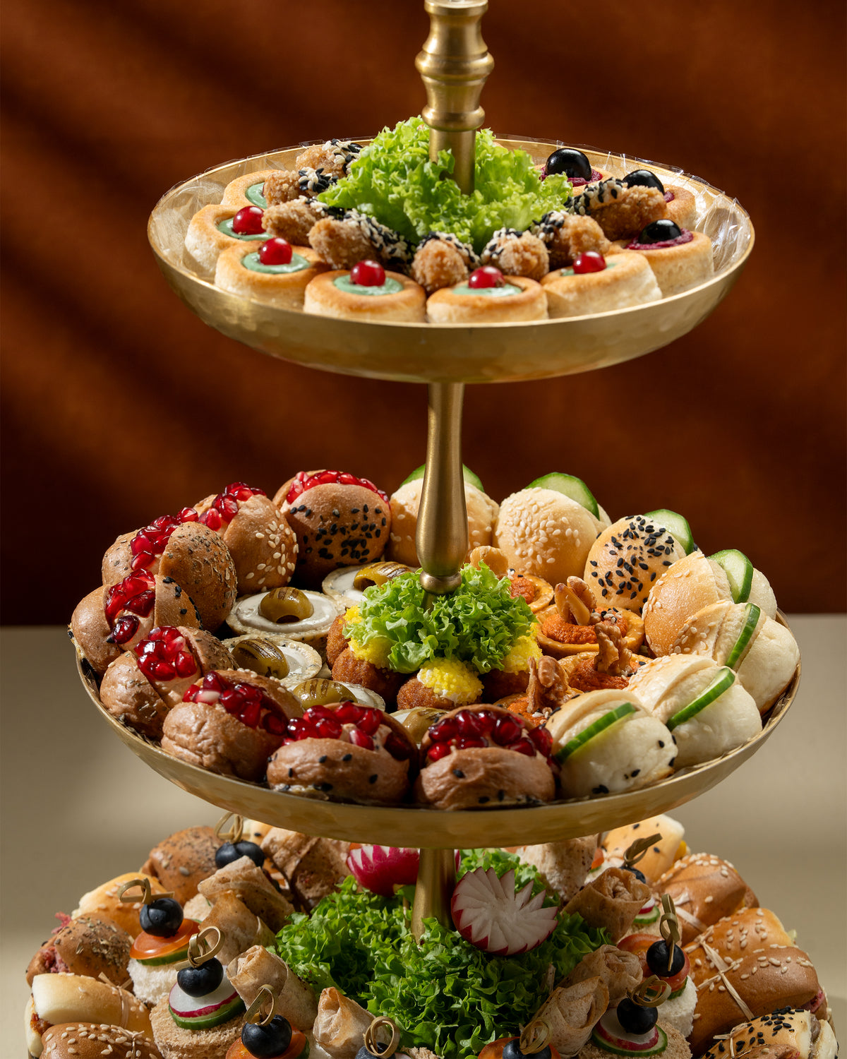 Gold Assorted Sandwich Stand